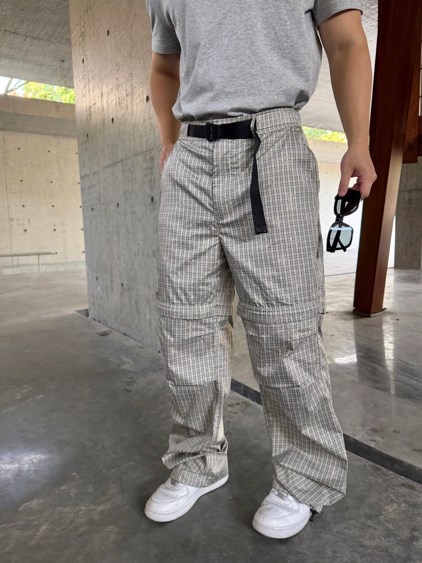 Louis Vuitton/Louis Vuitton plaid logo detachable trousers